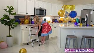 Cute MILF stepmom blonde Bunny Madison seduces her lucky stepson